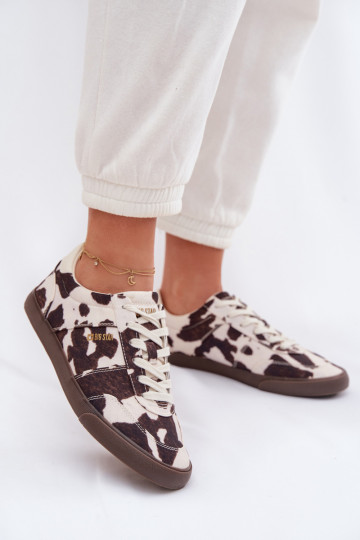Sneakers Stilvollllschuhe Feminin IN Łaty Big Star TT274369 INeiß-braune Farbe 2