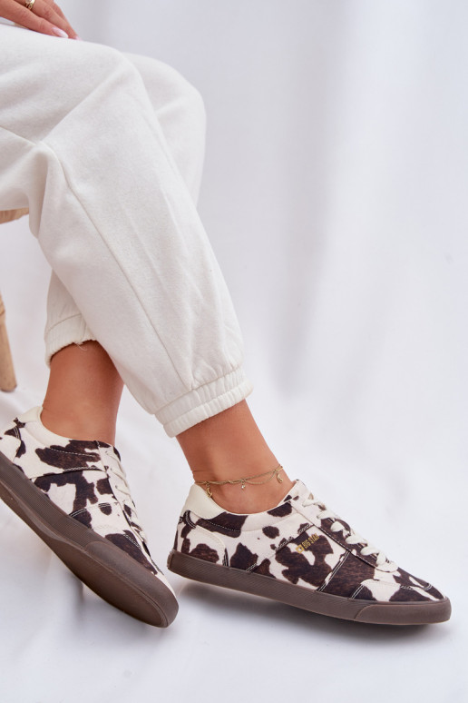 Sneakers Stilvollllschuhe Feminin IN Łaty Big Star TT274369 INeiß-braune Farbe