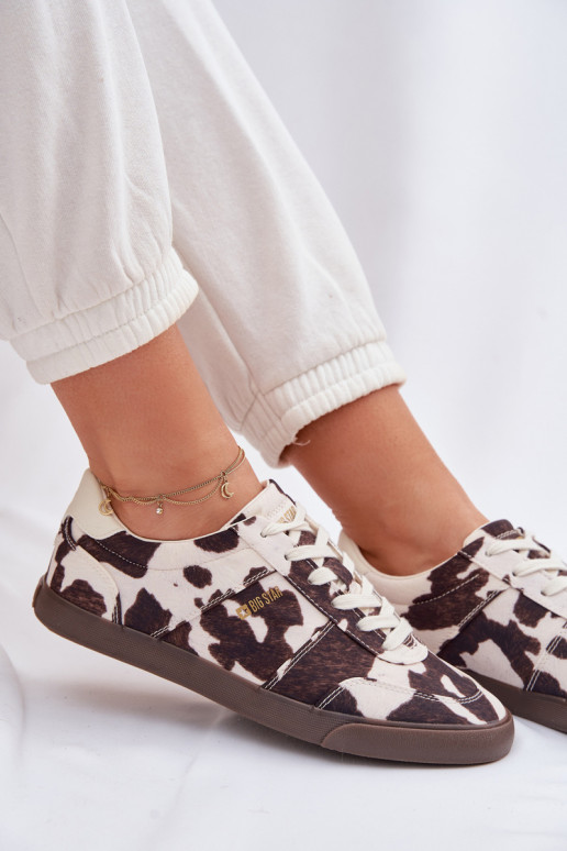 Sneakers Stilvollllschuhe Feminin IN Łaty Big Star TT274369 INeiß-braune Farbe