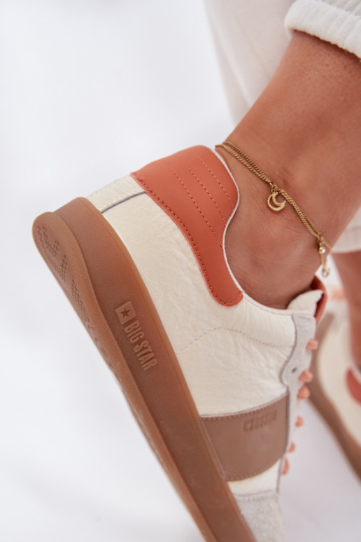 Haut aus INildleder Sneakers Stilvollllschuhe Feminin Big Star TT274725 Beige