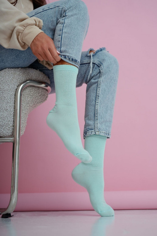 Socken Feminin IN Prążek Pastellfarben Mintfarbe
