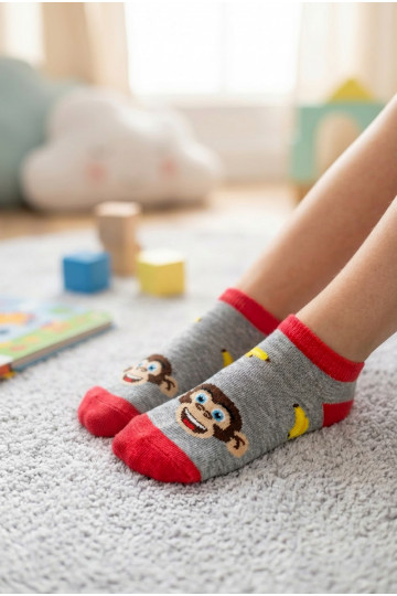 Kindersocken Bananen grau