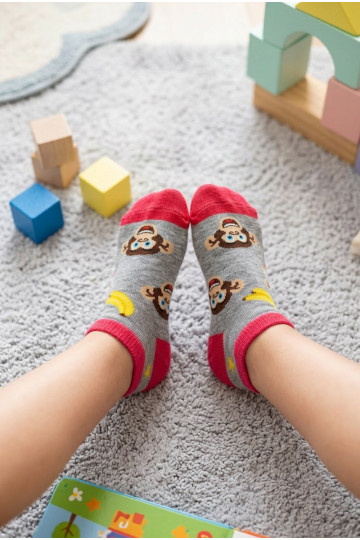 Kindersocken Bananen grau 2