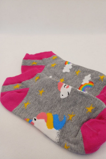 Kindersocken Einhörner grau 2