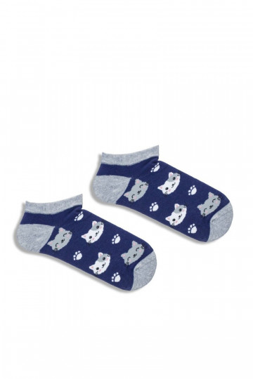 Kindersocken Katzen dunkelblau