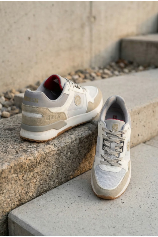 Sneakers Stilvollllschuhe für Männer mit einer Plattform Big Star TT174032 INeiß-blaue Farbe