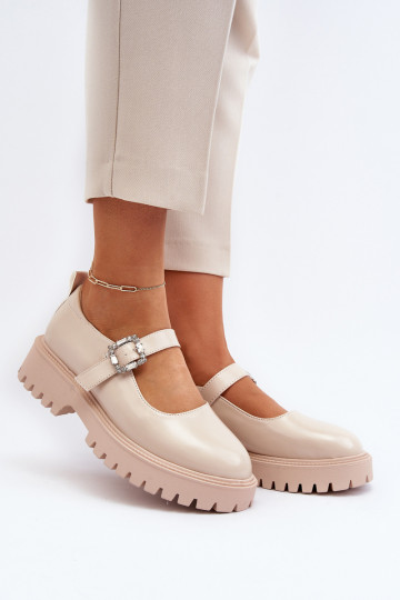 Damenlackschuhe mit Schnallen sandfarben Lindnessa 2
