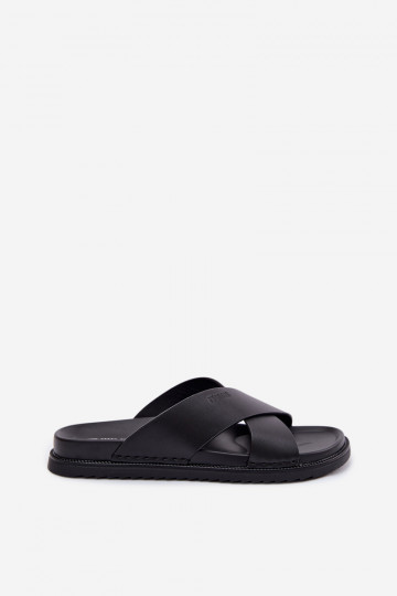 Lederhausschuhe für Männer Big Star TT174217 schZuarze Farbe 2