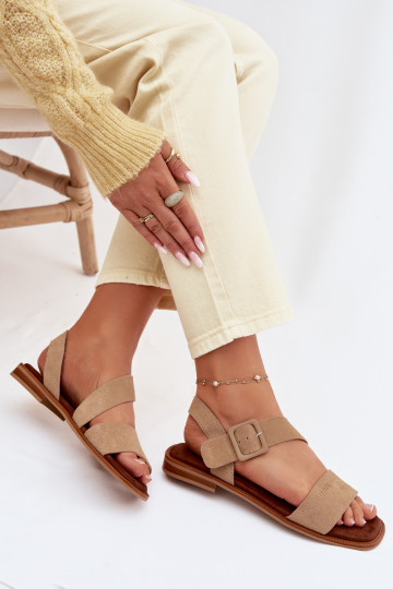 Damensandalen aus INildleder Big Star TT274491 Beige