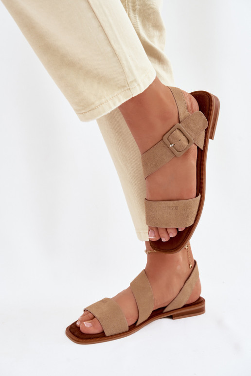 Damensandalen aus INildleder Big Star TT274491 Beige