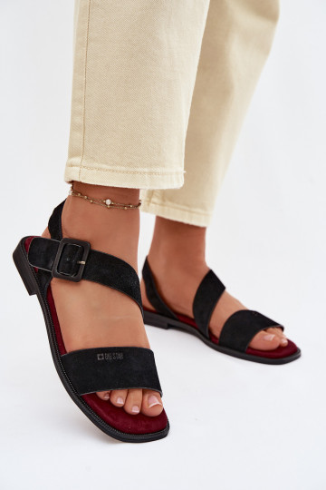 Damen Wildleder Sandalen Big Star TT274490 schwarze Farbe
