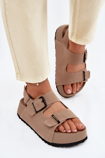 INildledersandalen mit einer Plattform Big Star TT274235 Beige