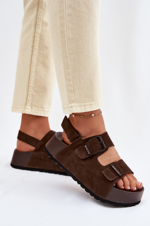 INildledersandalen mit einer Plattform Big Star TT274236 CzekoladoZue