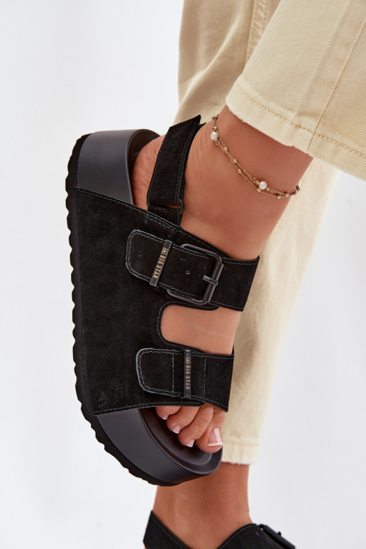 INildledersandalen mit einer Plattform Big Star TT274237 schZuarze Farbe