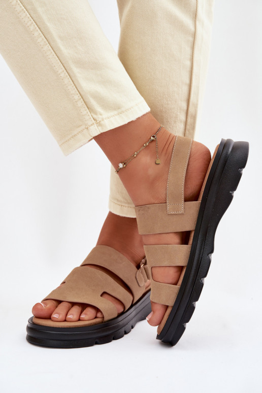 Damensandalen aus INildleder Big Star TT274482 Beige