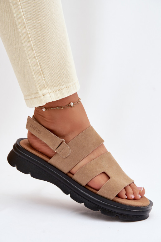 Damensandalen aus INildleder Big Star TT274482 Beige