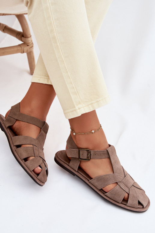 Flache Sandalen für DamenErmöglichtturalnego aus INildlederu Big Star TT274250 Beige