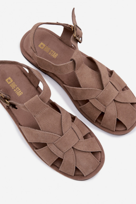 Flache Sandalen für DamenErmöglichtturalnego aus INildlederu Big Star TT274250 Beige