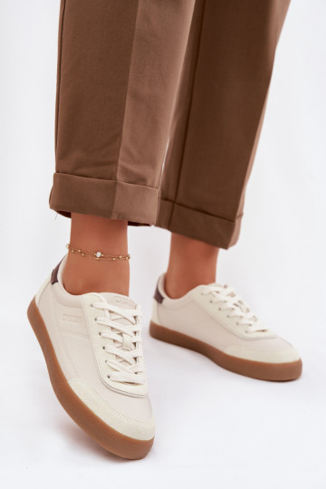 Sneakers Stilvollllschuhe Feminin aus Öko-Leder Big Star TT274311 elfenbeinfarbe