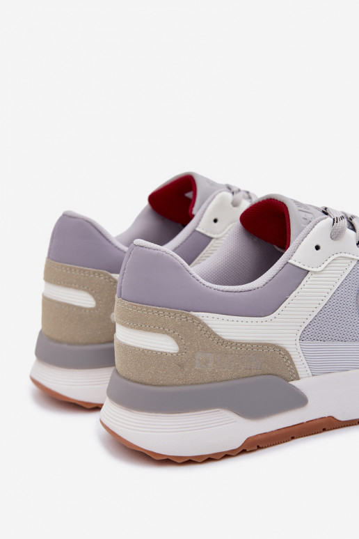 Sneakers Stilvollllschuhe für Männer mit einer Plattform Big Star TT174032 INeiß-blaue Farbe