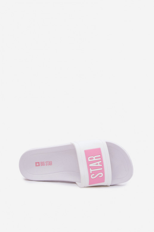 Feminin Hausschuhe Big Star TT274A005 INeiß-pinke Farbe