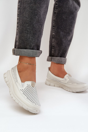  Haut mit durchbrochenen Elementen Plateau-Mokassins für Damen Zueiße Farbe Tanelora