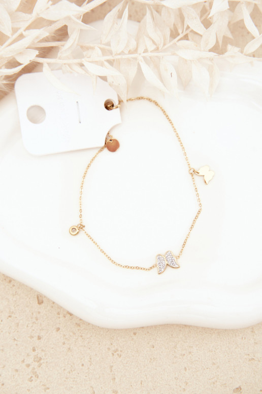 Beinarmband Mit Schmetterlingen goldene Farbe