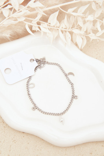 Ein Armband Am Bein mit Anhängern Silberfarbe 2