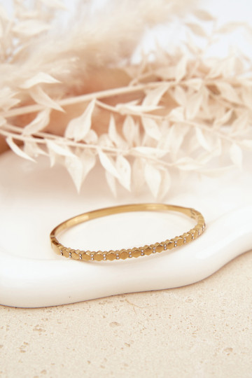 Damenarmband mit Zirkonia und Zirkon aus goldfarbenem Edelstahl 2