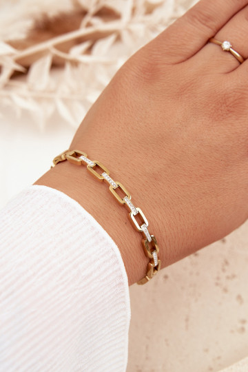 Damenarmband mit kubischen Zirkonia in goldfarbener Ausführung