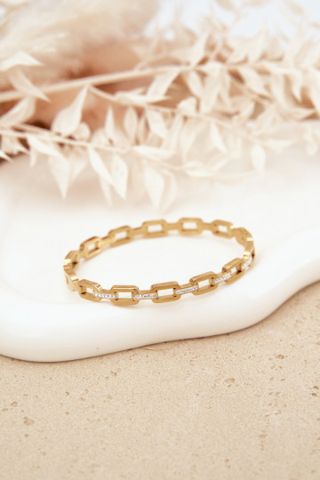 Damenarmband mit kubischen Zirkonia in goldfarbener Ausführung 2