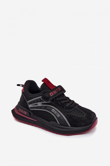 Kindersneaker Big Star TT374152 HI-POLY SYSTEM in schwarz und burgunderrot