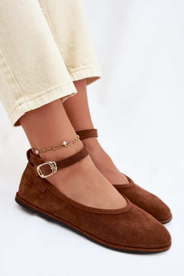 Ballerinas aus natürlichem Wildleder Big Star TT274211 in braun