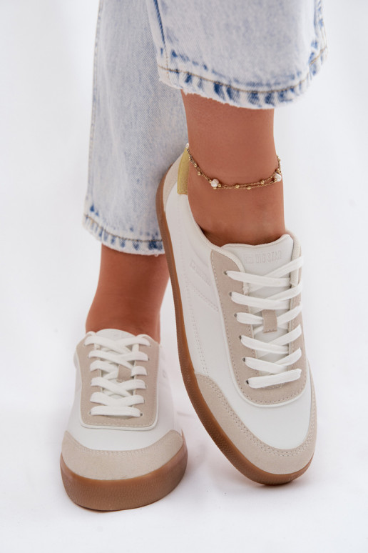 Sneakers Stilvollllschuhe Feminin aus Öko-Leder Big Star TT274310 Zueiße Farbe