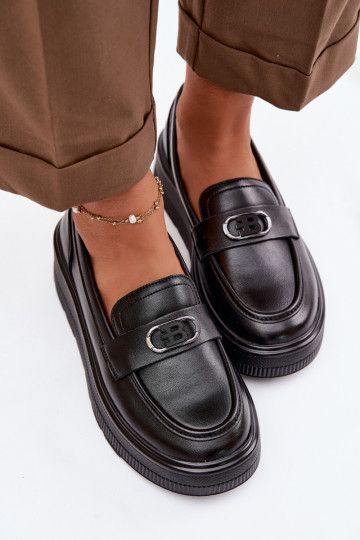 Haut Plateau-Mokassins für Damen Vinceza 39974 schZuarze Farbe