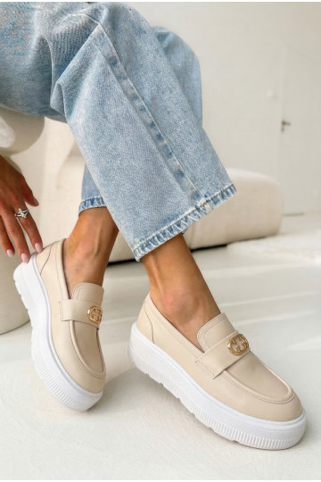 Haut Plateau-Mokassins für Damen Vinceza 39974 Beige