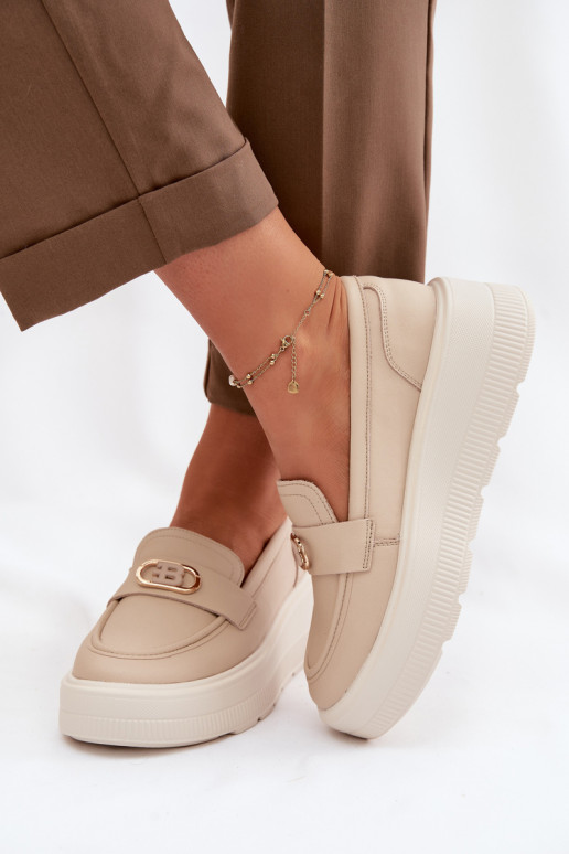 Haut Plateau-Mokassins für Damen Vinceza 39974 Beige