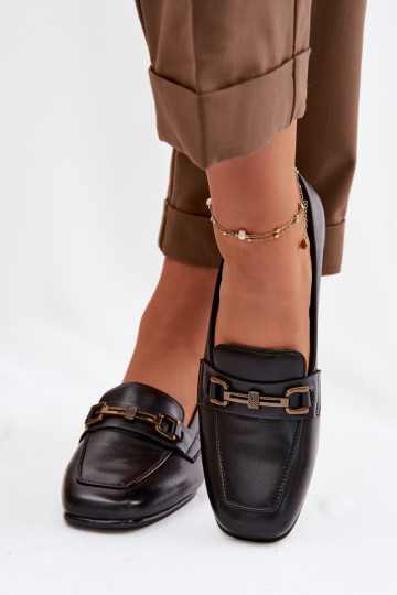 Haut Schuhe Feminin Klocke mit Ornamenten Vinceza 39978 schZuarze Farbe