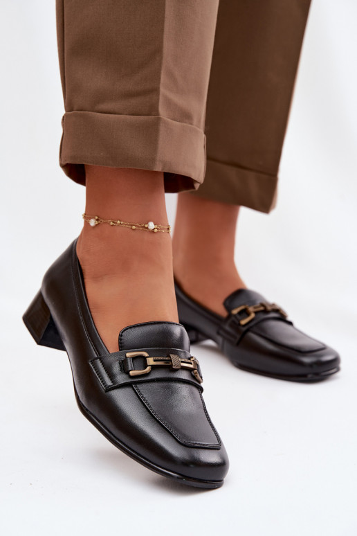 Haut Schuhe Feminin Klocke mit Ornamenten Vinceza 39978 schZuarze Farbe