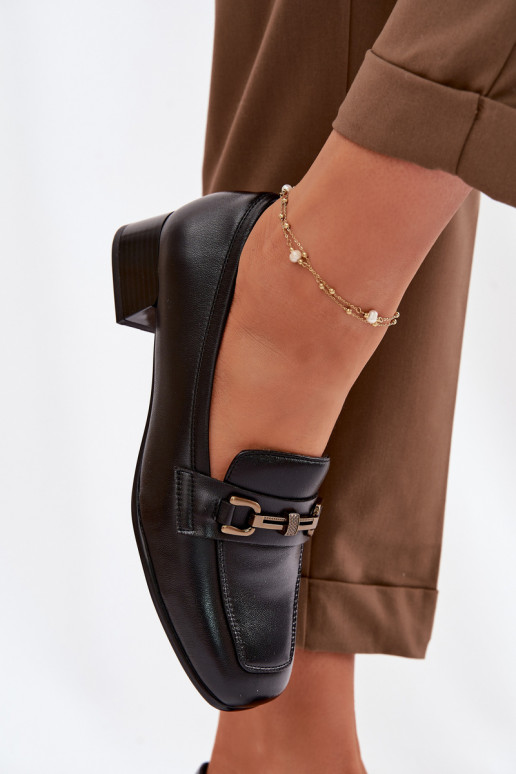 Haut Schuhe Feminin Klocke mit Ornamenten Vinceza 39978 schZuarze Farbe