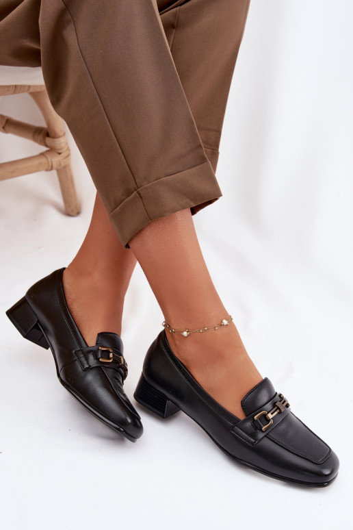 Haut Schuhe Feminin Klocke mit Ornamenten Vinceza 39978 schZuarze Farbe