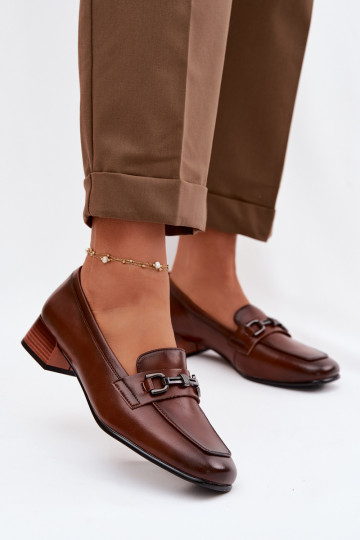 Haut Schuhe Feminin Klocke mit Ornamenten Vinceza 39978 braune Farbe 2