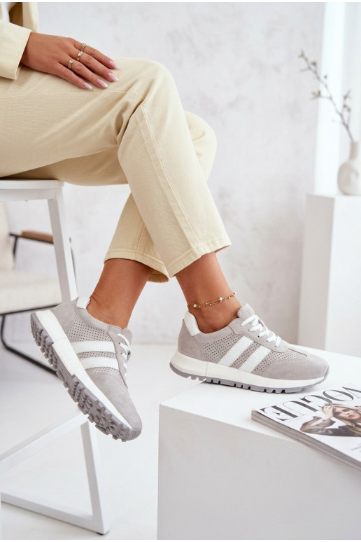 Sneakers Stilvollllschuhe FemininErmöglichtturalnego aus INildlederu graue Farbe Es mussrceline