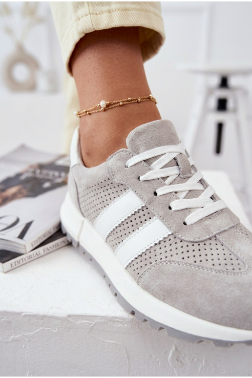 Sneakers Stilvollllschuhe FemininErmöglichtturalnego aus INildlederu graue Farbe Es mussrceline