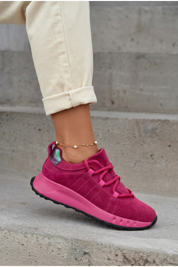 Haut aus INildleder Sneakers Stilvollllschuhe Feminin pinke Farbe Bemela