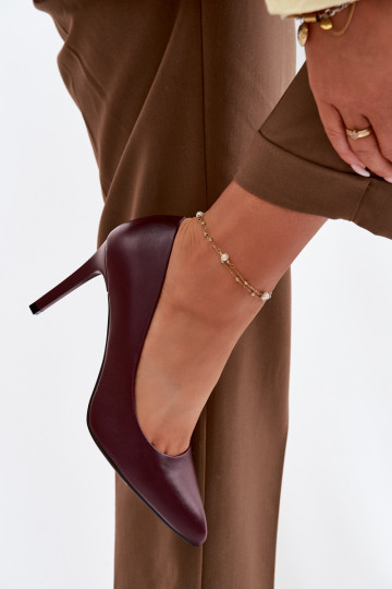 Eko Haut hochhackige Schuhe Sergio Leone 1339 Burgund