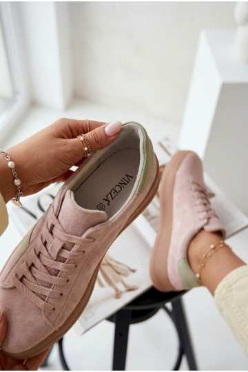 Sneakers Stilvollllschuhe FemininErmöglichtturalnego aus INildlederu mit einer Plattform Vinceza 79597 pinke Farbe 2