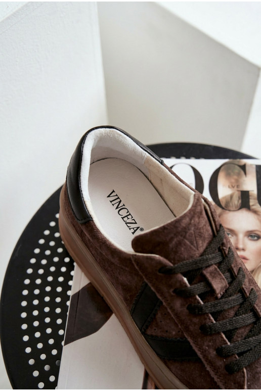 Sneakers Stilvollllschuhe FemininErmöglichtturalnego aus INildlederu mit einer Plattform Vinceza 79597 braune Farbe