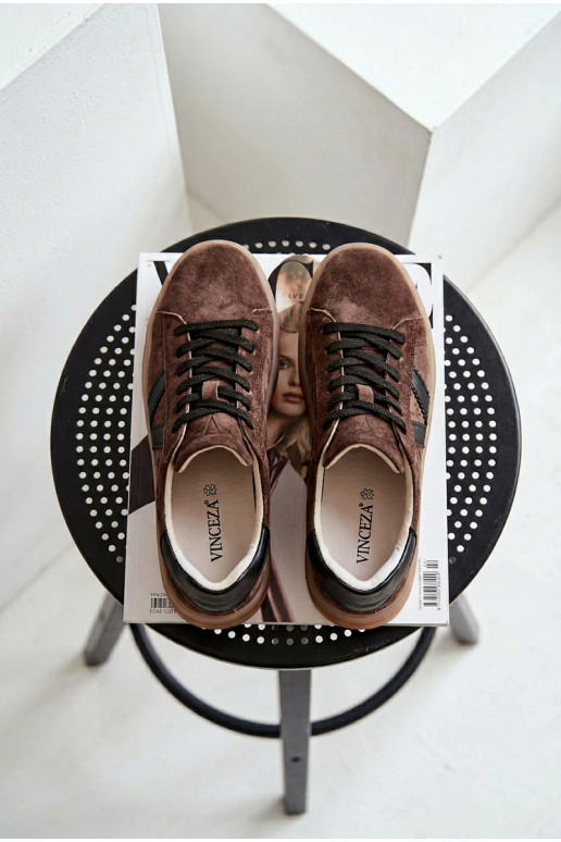 Sneakers Stilvollllschuhe FemininErmöglichtturalnego aus INildlederu mit einer Plattform Vinceza 79597 braune Farbe