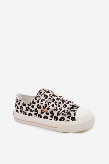 lässige Schuhe Kindisch mit Klebeverschlüssen Big Star TT374171 mit Leopardenfellmuster